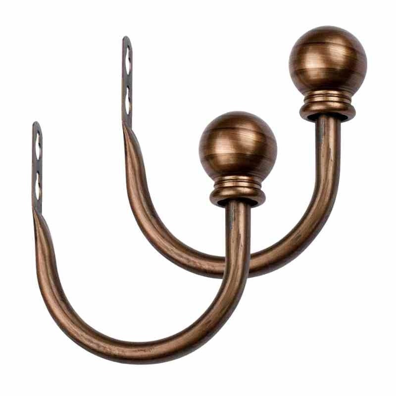 Lot De 2 Embrasses De Rideaux Anciennes – Bronze Ou Laiton Doré – Avec Crochets Muraux