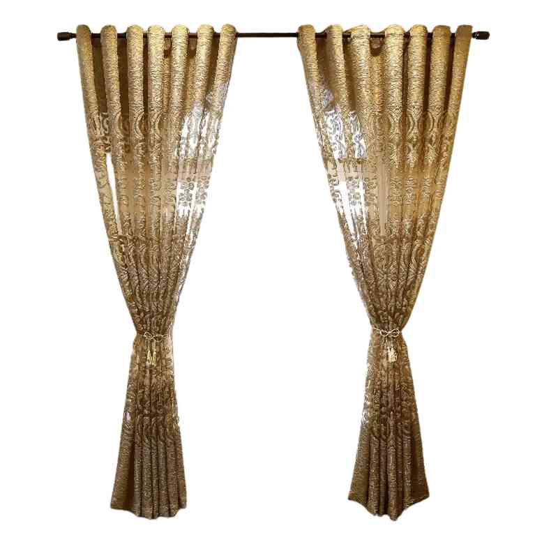 Tex Family - Paire De Rideaux En Voile Beige Unis 70x150 Cm - Tissu Semi-transparent Polyester - Ourlet Tunnel