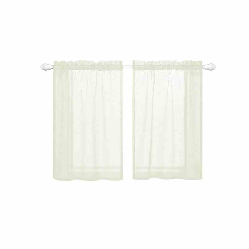 Rideau De Cuisine Court En Voile Transparent - 140 X 80 Cm - Polyester, Lavable Machine - Style Moderne Et épuré - 6