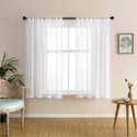 Rideau De Cuisine Court En Voile Transparent - 140 X 80 Cm - Polyester, Lavable Machine - Style Moderne Et épuré - 2