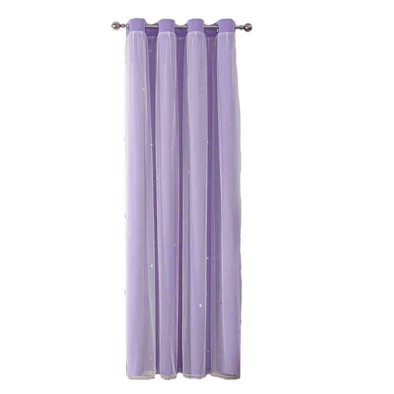 Rideaux superposés Violet / 132x160cm / Œillets