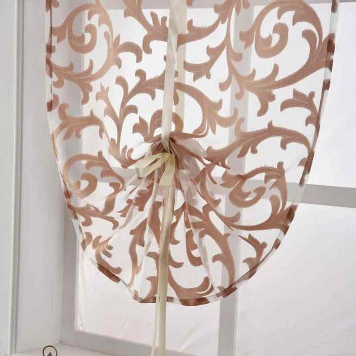 Voilage cuisine moderne Beige / 60x120cm / Galon fronceur