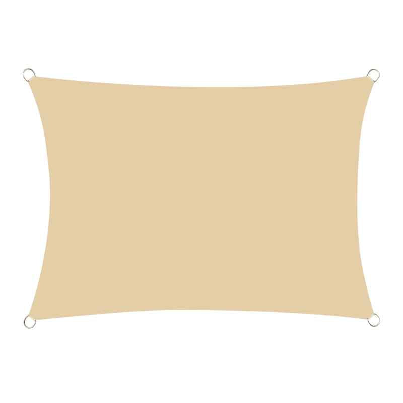 Auvent solaire Beige / 3x5m / Anneaux en acier inoxydable