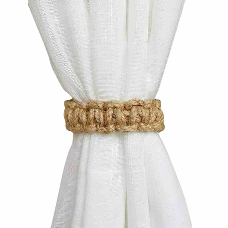 Embrasse rideau corde jute Beige / 22 cm