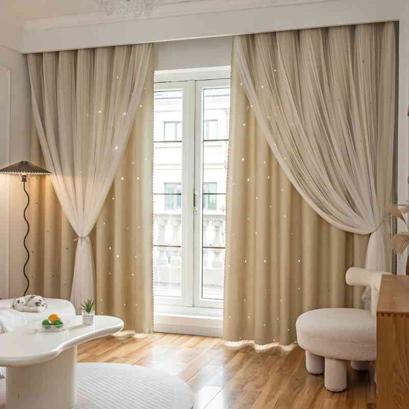 Rideau beige motif