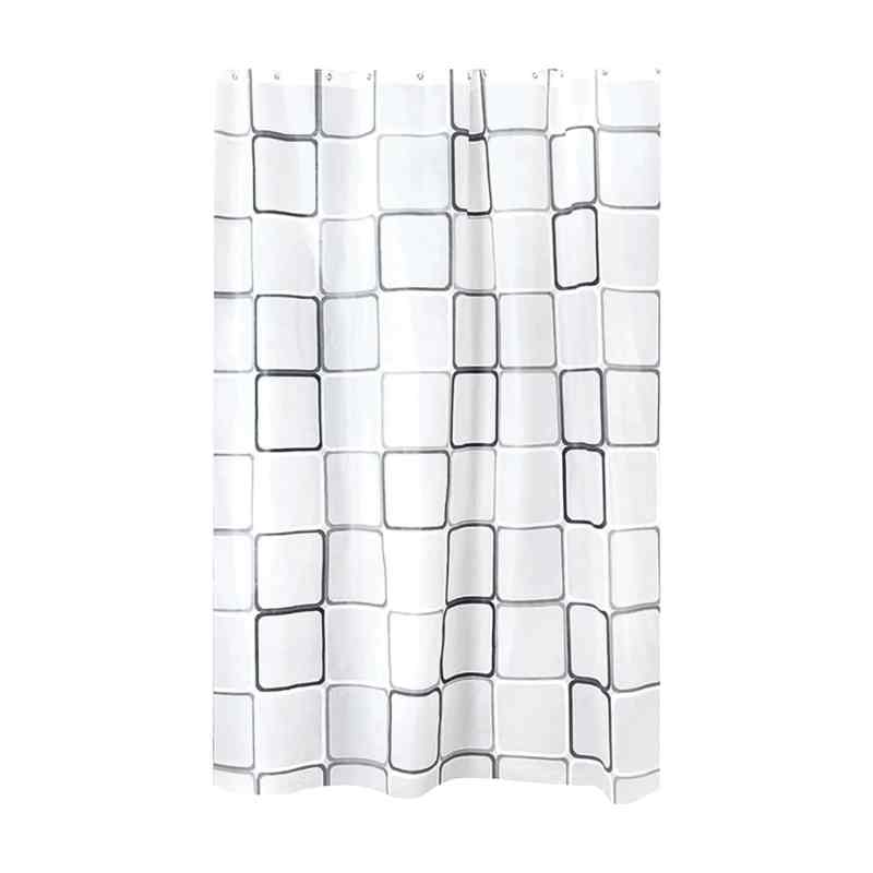 Rideau de douche 120x200 Blanc / 120x180cm / 12 crochets inclus