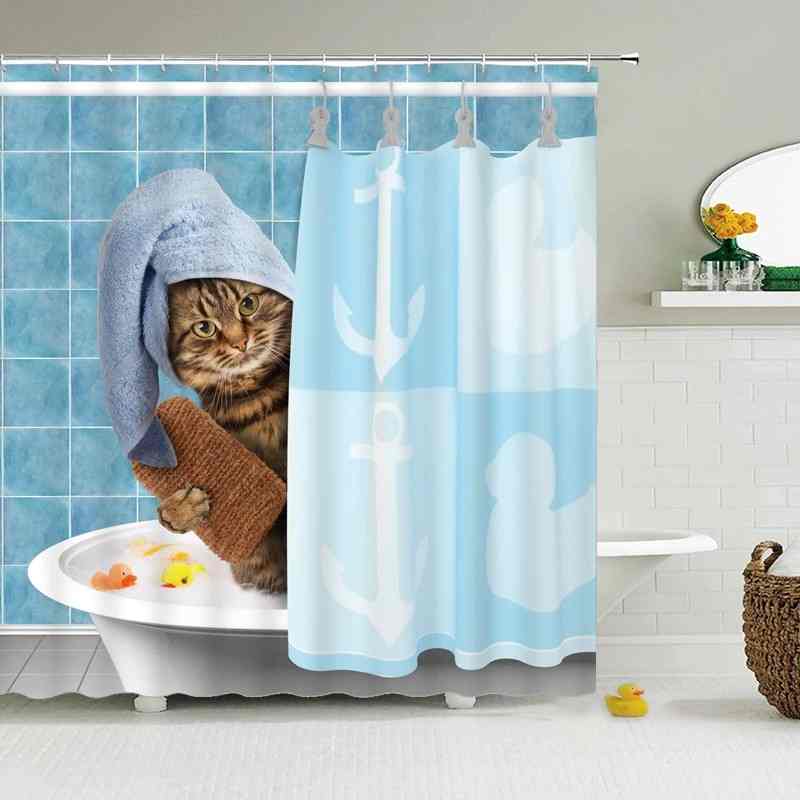 Rideau de douche chat Style 1 / 180x180cm