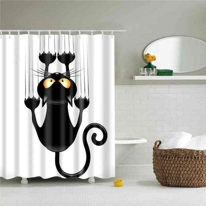 Rideau de douche chat Style 2 / 180x180cm