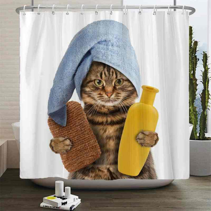 Rideau de douche chat Style 3 / 180x180cm