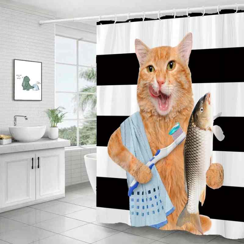 Rideau de douche chat Style 4 / 180x180cm