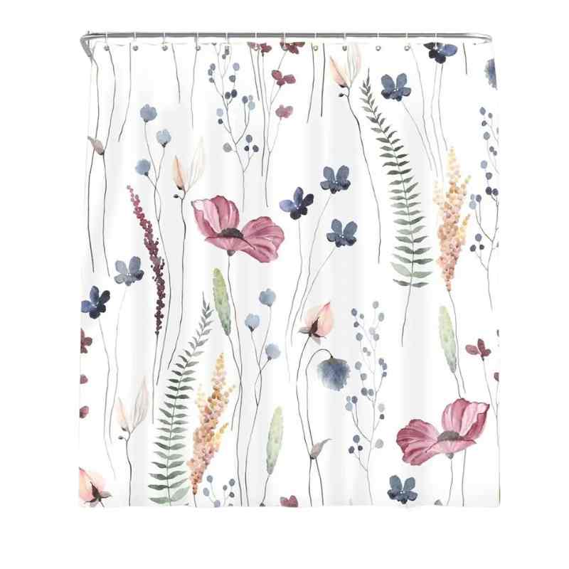 Rideau de douche fleuri Multicolore / 180x180cm