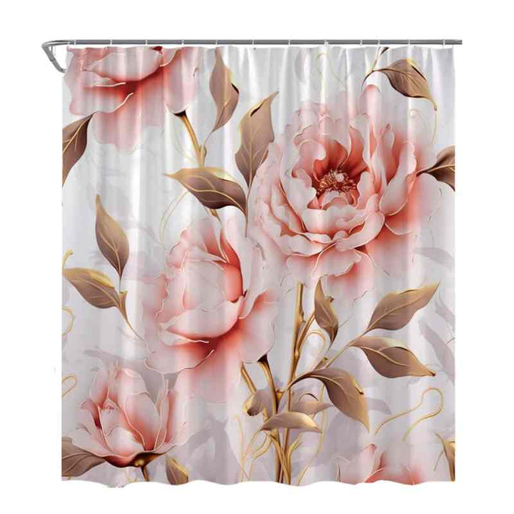 Rideau de douche fleurs Rose / 180x180cm