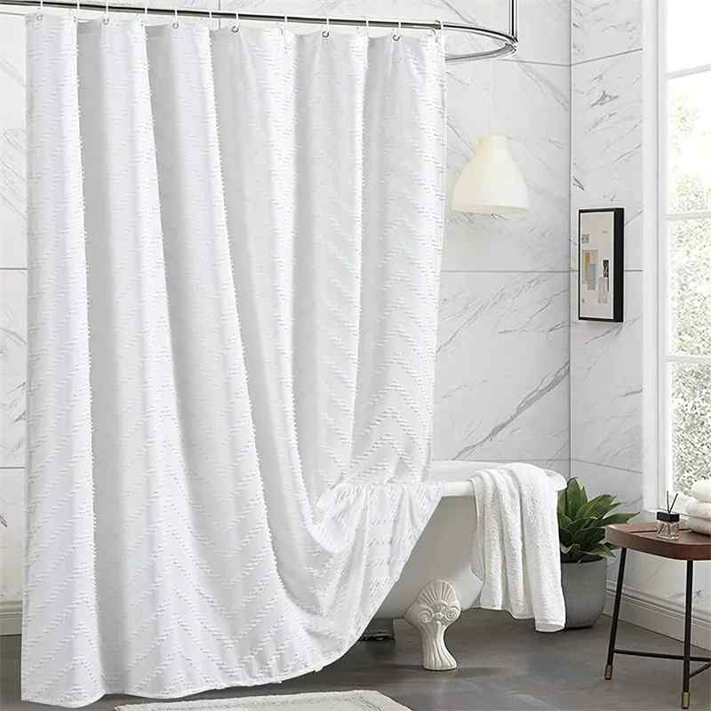 Rideau de douche tissu lavable Blanc / 90x180cm