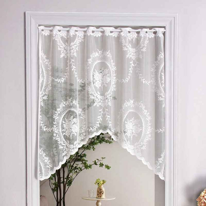 Rideau dentelle vintage Blanc / 150x100cm