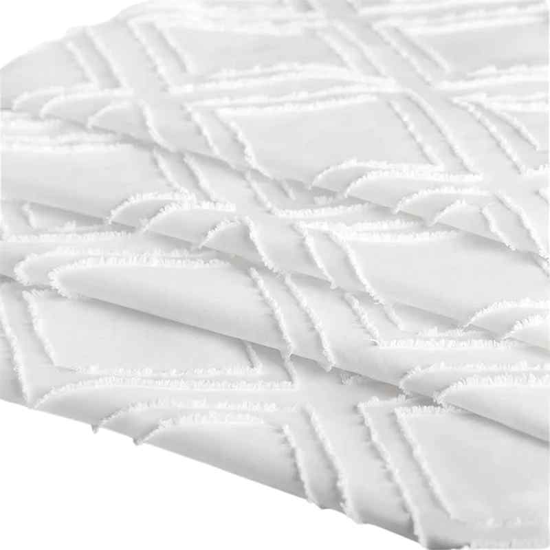 Rideau De Douche Blanc Galets 100x200 Cm - Textile Imperméable Anti-Moisissure Lavable Machine