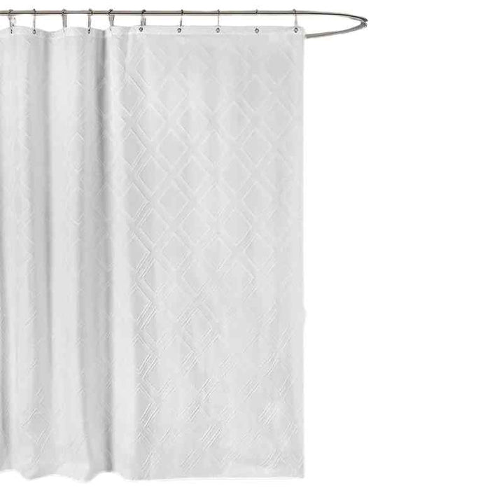 Rideau douche tissu lavable Blanc / 180x180cm