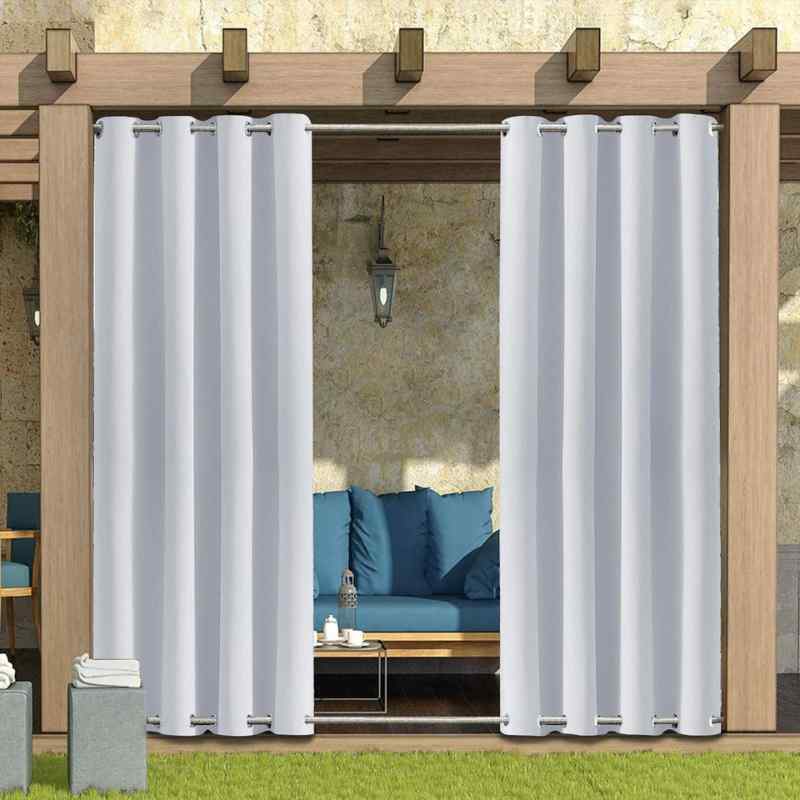 Rideau Extérieur - Rideau Blanc Impermeable pour Terrasse Pergola Rideau Extérieur - Rideau Blanc Impermeable pour Terrasse Pergola