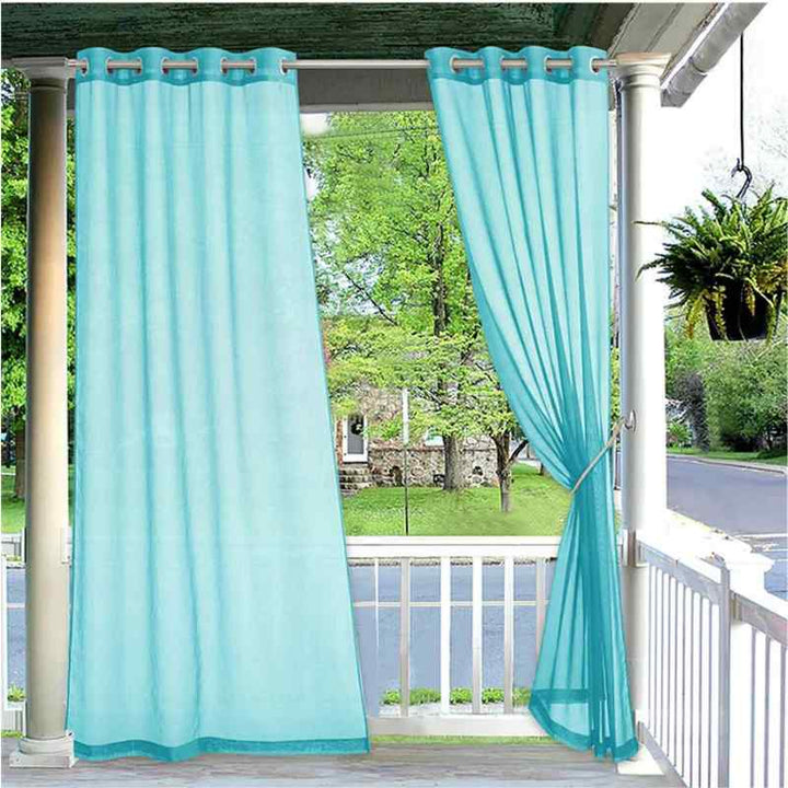 Rideau imperméable pour terrasse Turquoise / 137x215cm / Œillets