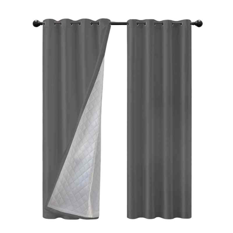 Rideau isolant thermique aluminium Gris / 100x120cm / Galon fronceur