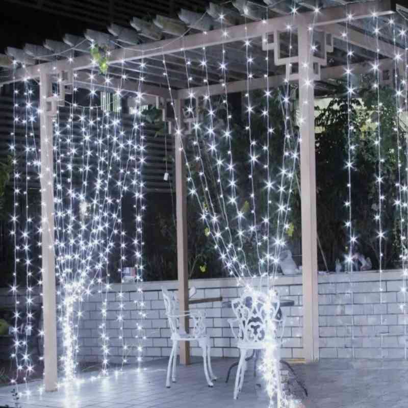 Rideau lumineux led Blanc / Prise UE 220V / 3x2M 200LEDs