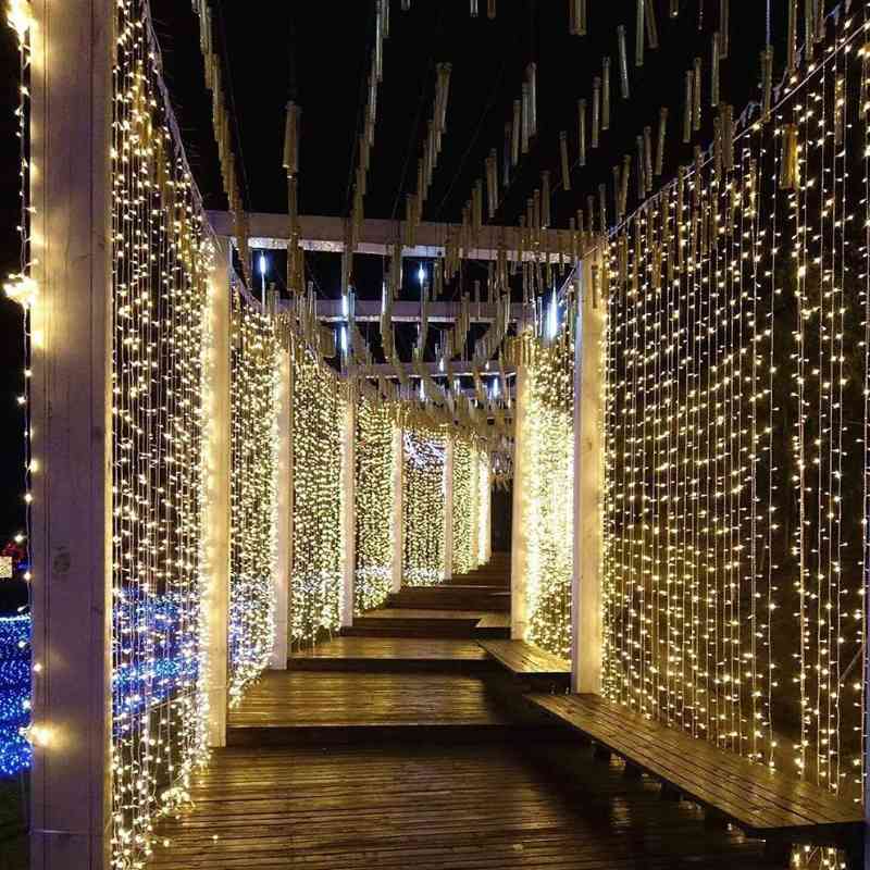 Rideau lumineux noël Blanc chaud / Prise UE 220V / 3x2M 200LEDs