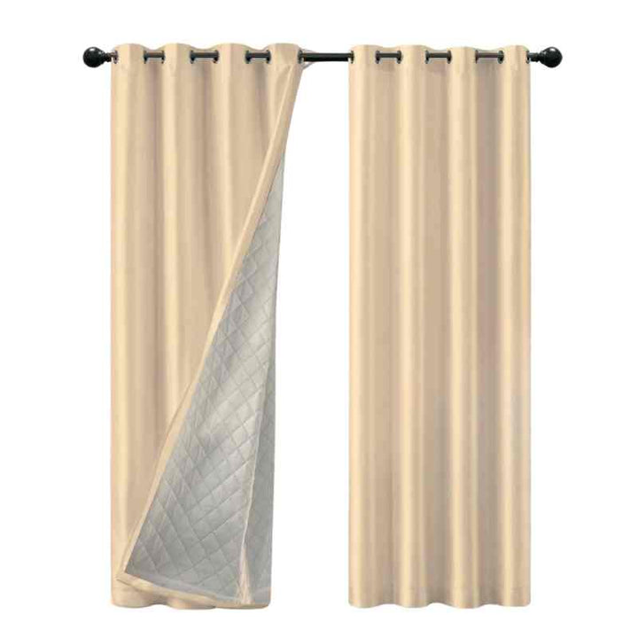 Rideau thermique isolant anti froid Beige / 100x120cm / Galon fronceur