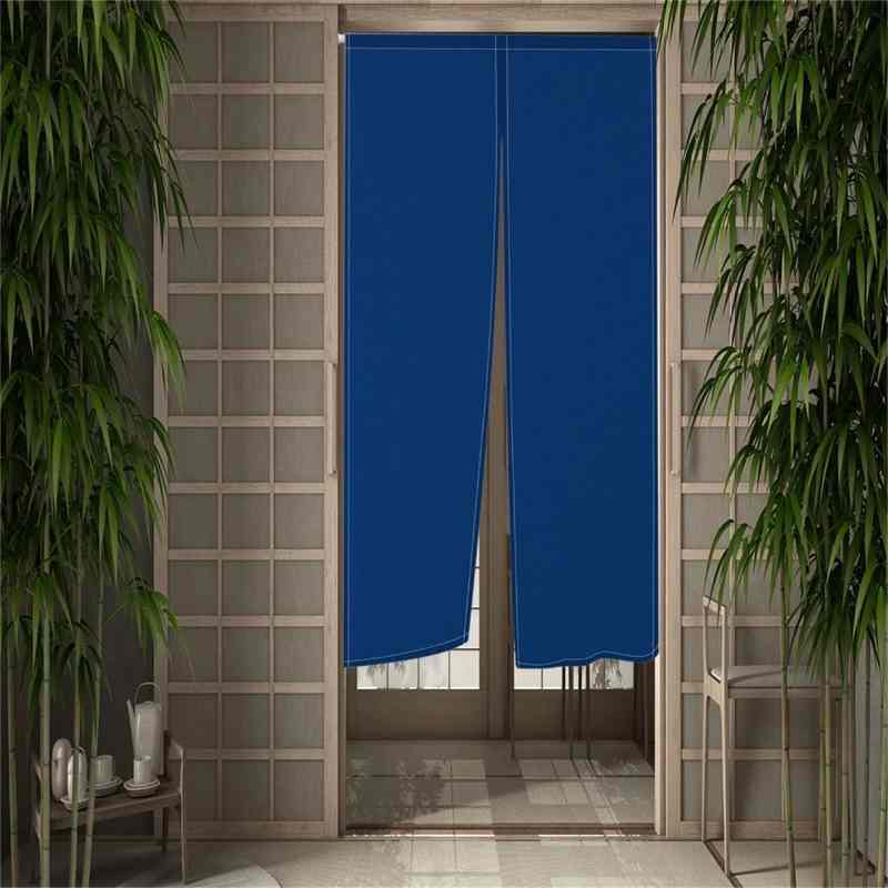 Rideaux de porte d'entrée intérieure Bleu / 80x150cm / Galon fronceur