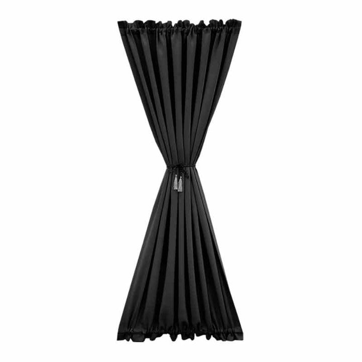 Rideaux pour porte fenêtre Noir / 61x102cm / Galon fronceur