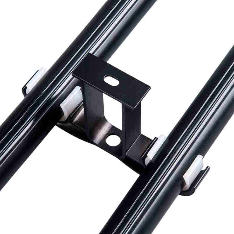 Support De Tringle à Rideau Plafond Double - En Alliage Aluminium Noir - Pour Deux Tringles Superposées
