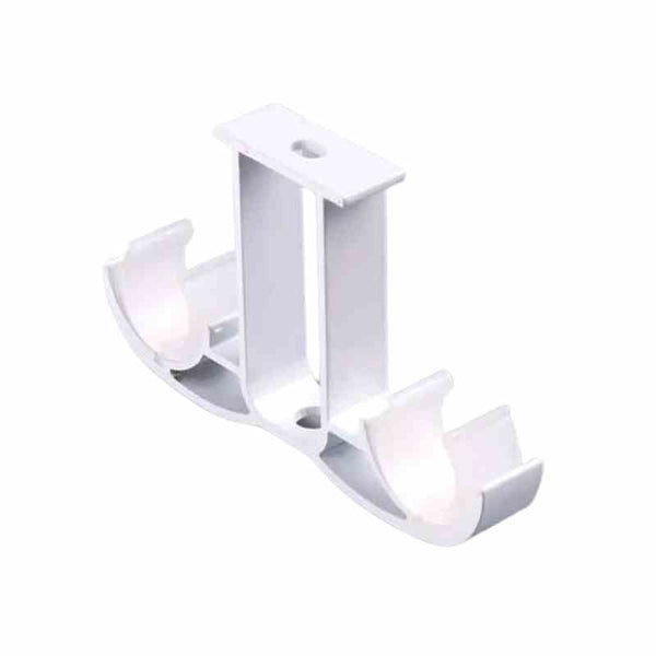 Umnuou – Support de tringle à rideau mural – 2 pièces en alliage d'aluminium – Fixation plafond pour tringles 28mm – Couleur blanche
