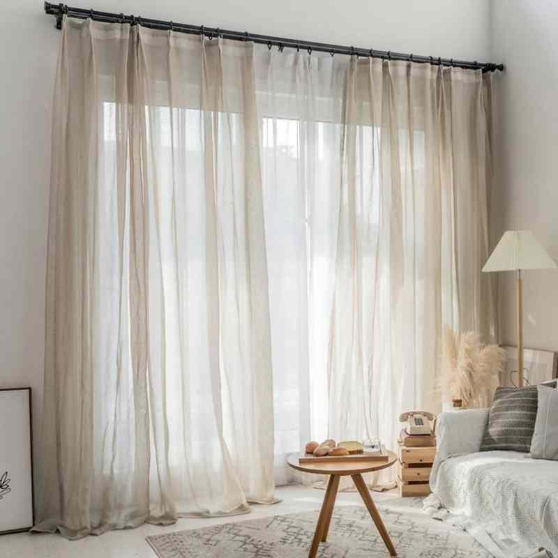 Voilage effet lin Beige / 150x250cm / Œillets