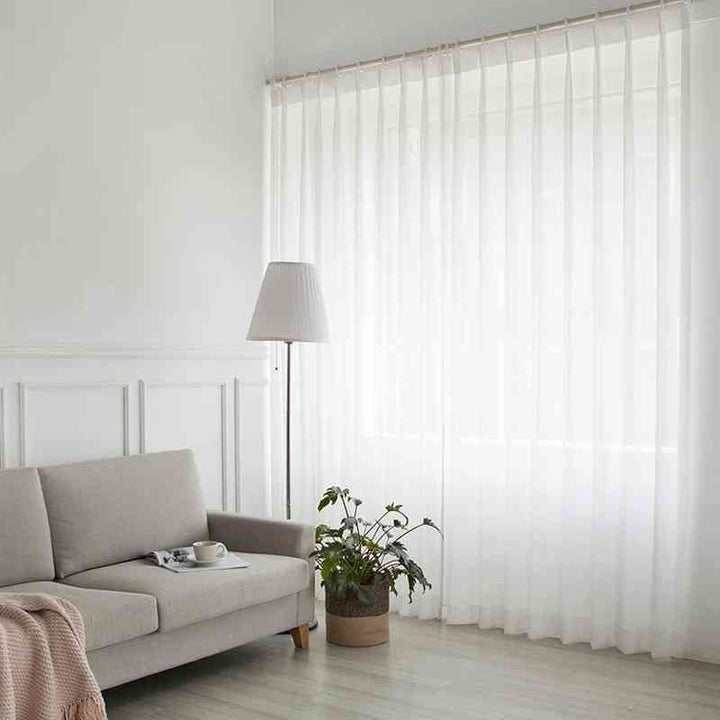 Voilage grande largeur 350 cm Blanc / 150x250cm / Galon fronceur