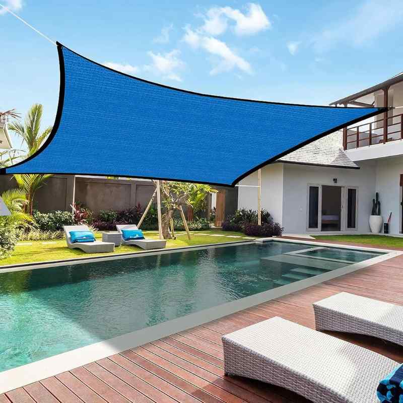 Voile d'ombrage 4x5 Bleu / 4x5m / Œillets en laiton